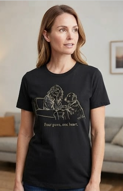 Four Paws, One Heart Dog Lover T-Shirt – Heartfelt Pet Graphic Tee