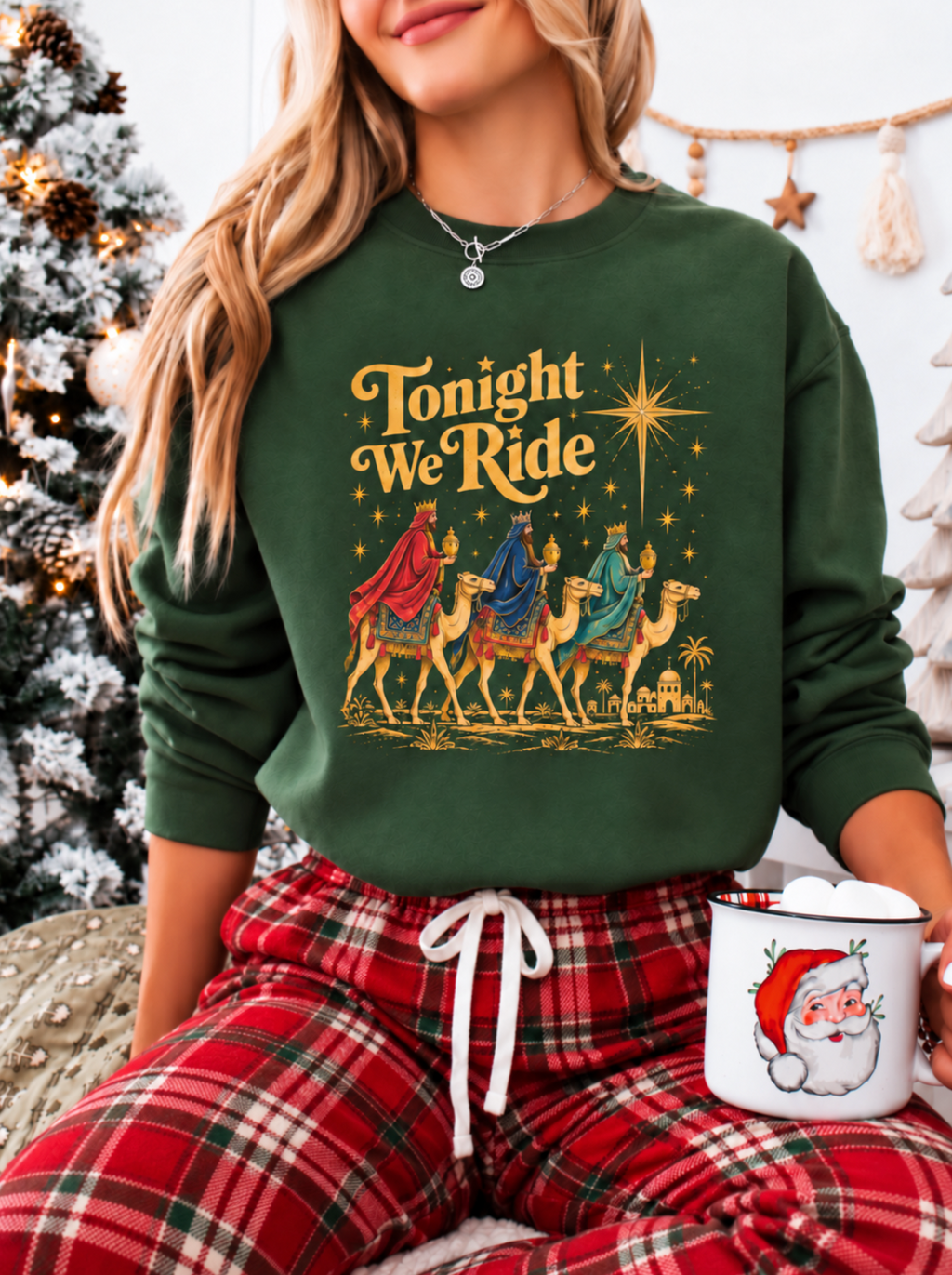 Tonight We Ride Sweatshirt – Funny Christian Christmas Gift, Three Wise Men Crewneck Copy